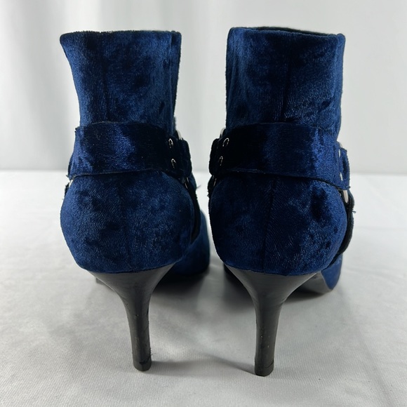 OPENING CEREMONY Women's Sage Velvet Booties, Eclipse Blue - Picture 6 of 12